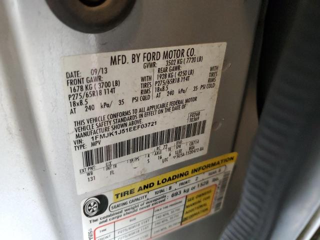 Photo 10 from auction – 2014 FORD EXPEDITION with VIN 1FMJK1J51EEF03721