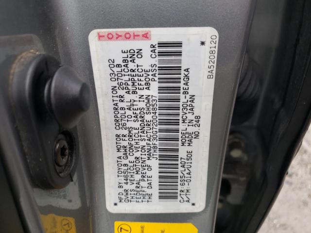 Photo 10 from auction – 2002 LEXUS ES 300 with VIN JTHBF30G720048537