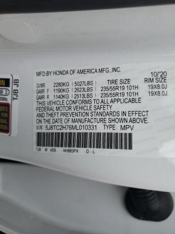 Photo 10 from auction – 2021 ACURA RDX ADVANC with VIN 5J8TC2H76ML010331