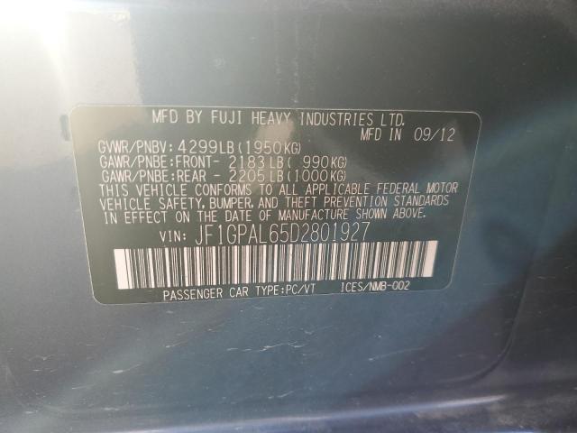 Photo 10 from auction – 2013 SUBARU IMPREZA SP with VIN JF1GPAL65D2801927