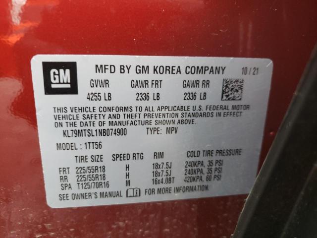 Photo 10 from auction – 2022 CHEVROLET TRAILBLAZE with VIN KL79MTSL1NB074900