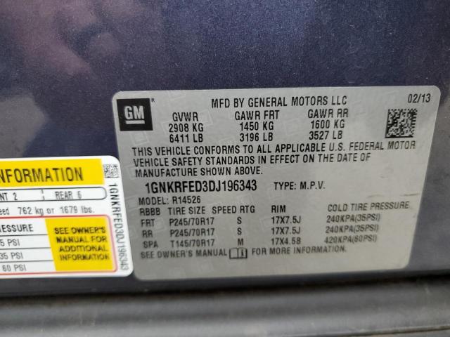 Photo 10 from auction – 2013 CHEVROLET TRAVERSE L with VIN 1GNKRFED3DJ196343