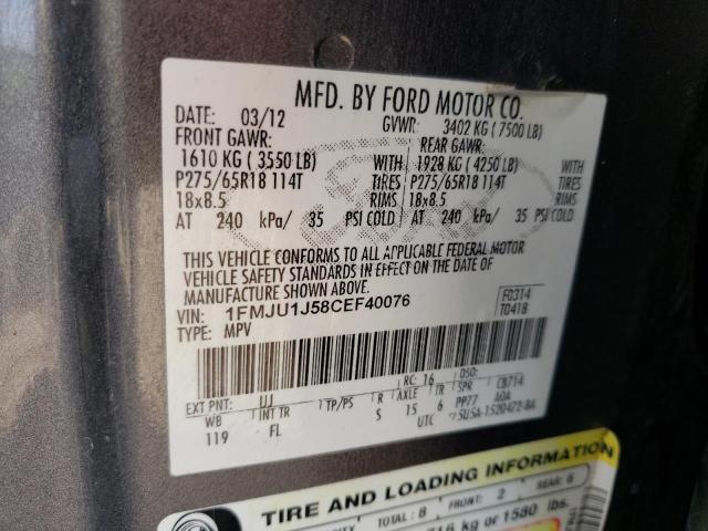 Photo 10 from auction – 2012 FORD EXPEDITION with VIN 1FMJU1J58CEF40076