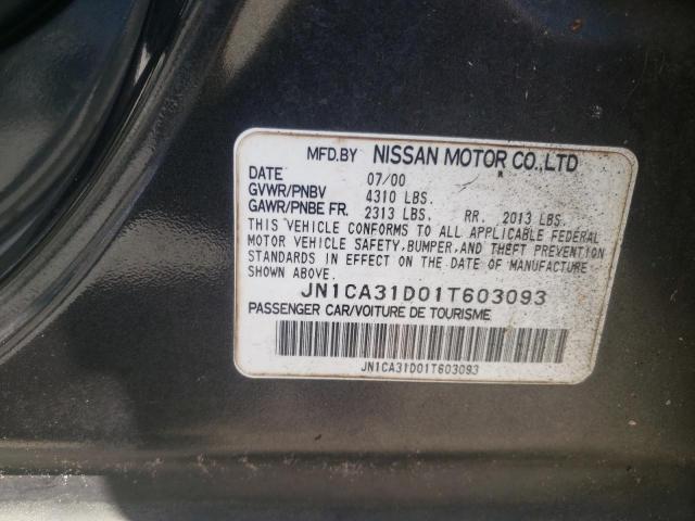 Photo 10 from auction – 2001 NISSAN MAXIMA GXE with VIN JN1CA31D01T603093