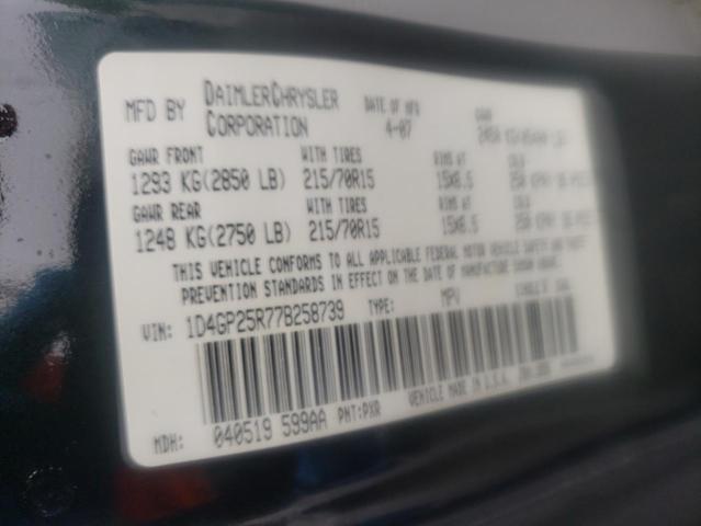 Photo 10 from auction – 2007 DODGE CARAVAN with VIN 1D4GP25R77B258739