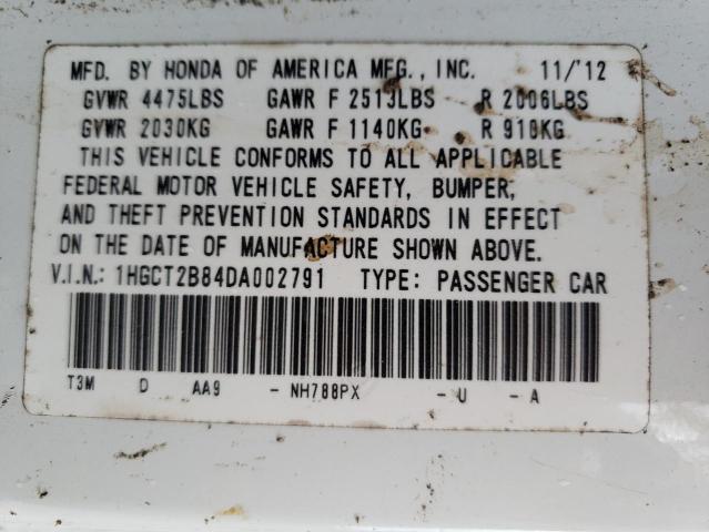 Photo 10 from auction – 2013 HONDA ACCORD EXL with VIN 1HGCT2B84DA002791