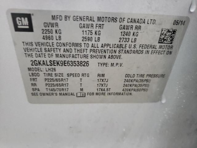 Photo 10 from auction – 2014 GMC TERRAIN SL with VIN 2GKALSEK9E6353826