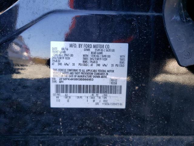 Photo 10 from auction – 2016 FORD EDGE TITAN with VIN 2FMPK4K88GBB66953