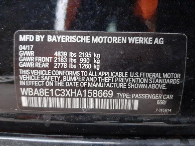 Photo 10 from auction – 2017 BMW 330E with VIN WBA8E1C3XHA158669