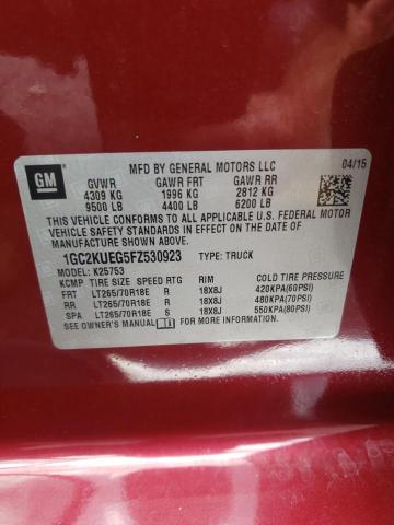 Photo 10 from auction – 2015 CHEVROLET SILVERADO with VIN 1GC2KUEG5FZ530923
