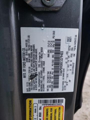 Photo 10 from auction – 2014 FORD FUSION SE with VIN 1FA6P0HD0E5379403