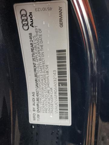 Photo 10 from auction – 2010 AUDI S5 PREMIUM with VIN WAUCVAFR0AA032143