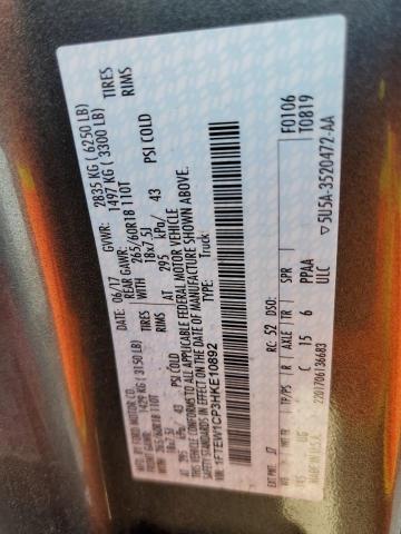 Photo 10 from auction – 2017 FORD F150 SUPER with VIN 1FTEW1CP3HKE10892