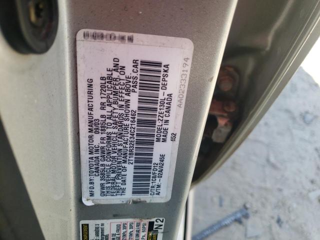 Photo 10 from auction – 2004 TOYOTA COROLLA CE with VIN 2T1BR32E34C216462