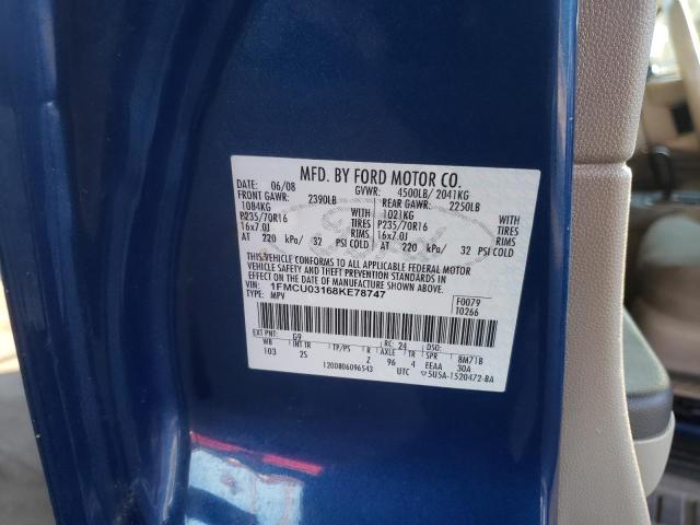 Photo 10 from auction – 2008 FORD ESCAPE XLT with VIN 1FMCU03168KE78747