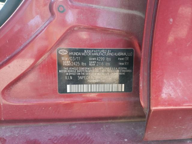 Photo 10 from auction – 2011 HYUNDAI SONATA SE with VIN 5NPEC4AC1BH259132