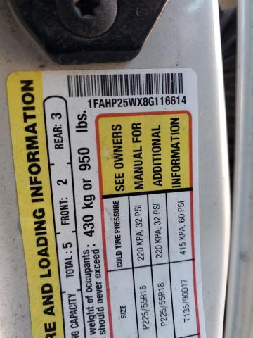 Photo 10 from auction – 2008 FORD TAURUS LIM with VIN 1FAHP25WX8G116614