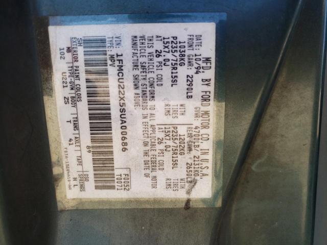 Photo 10 from auction – 1995 FORD EXPLORER with VIN 1FMCU22X5SUA00686