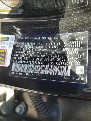 Photo 10 from auction – 2018 HONDA CLARITY with VIN JHMZC5F10JC018069
