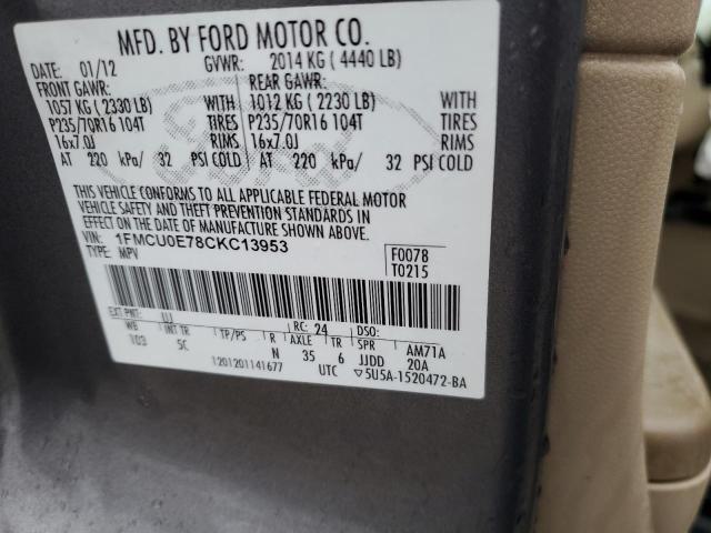 Photo 10 from auction – 2012 FORD ESCAPE LIM with VIN 1FMCU0E78CKC13953