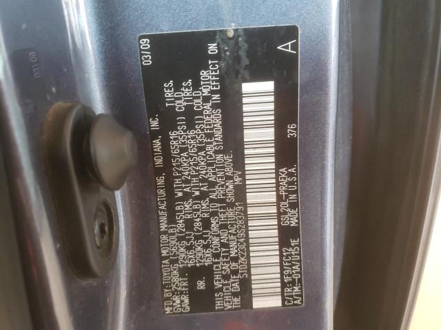 Photo 10 from auction – 2009 TOYOTA SIENNA CE with VIN 5TDZK23C49S283791