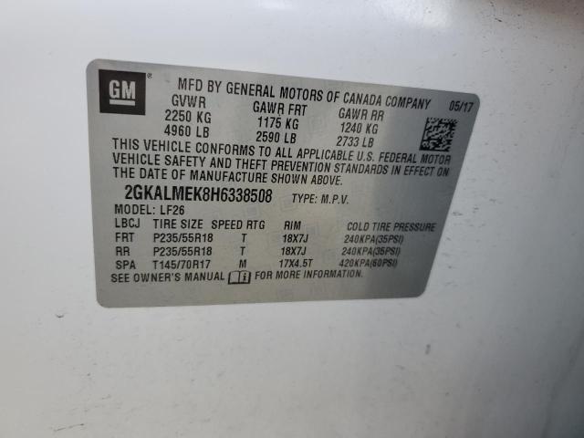 Photo 10 from auction – 2017 GMC TERRAIN SL with VIN 2GKALMEK8H6338508