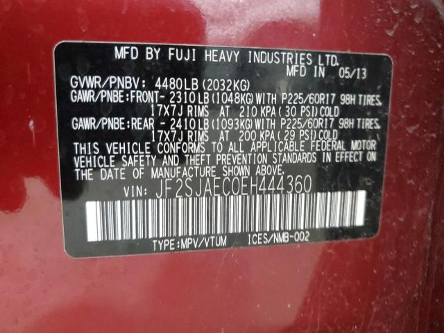 Photo 10 from auction – 2014 SUBARU FORESTER 2 with VIN JF2SJAEC0EH444360
