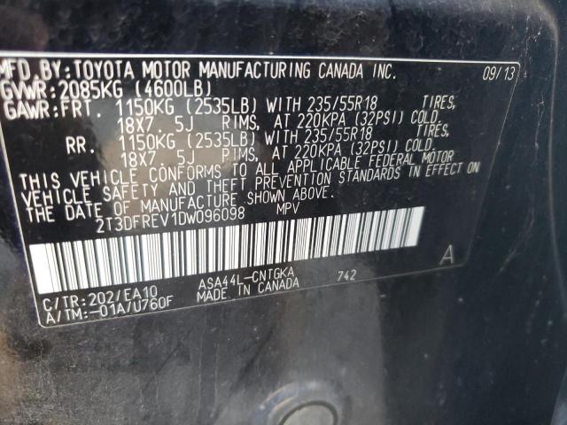 Photo 10 from auction – 2013 TOYOTA RAV4 LIMIT with VIN 2T3DFREV1DW096098