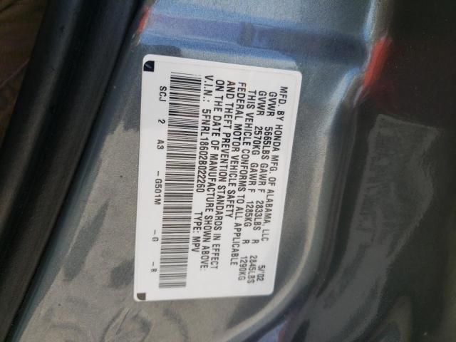 Photo 10 from auction – 2002 HONDA ODYSSEY EX with VIN 5FNRL18602B022260