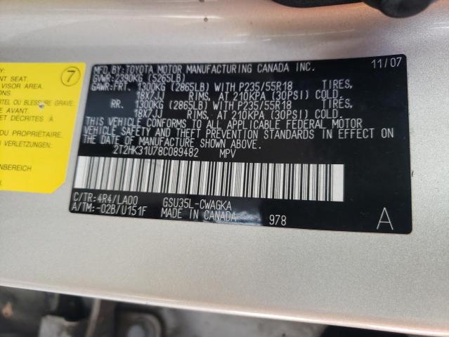 Photo 10 from auction – 2008 LEXUS RX 350 with VIN 2T2HK31U78C089482