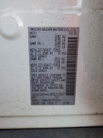 Photo 10 from auction – 2019 NISSAN ROGUE S with VIN 5N1AT2MT4KC802267