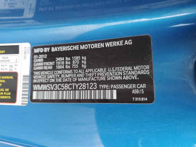 Photo 10 from auction – 2012 MINI COOPER S with VIN WMWSV3C58CTY28123