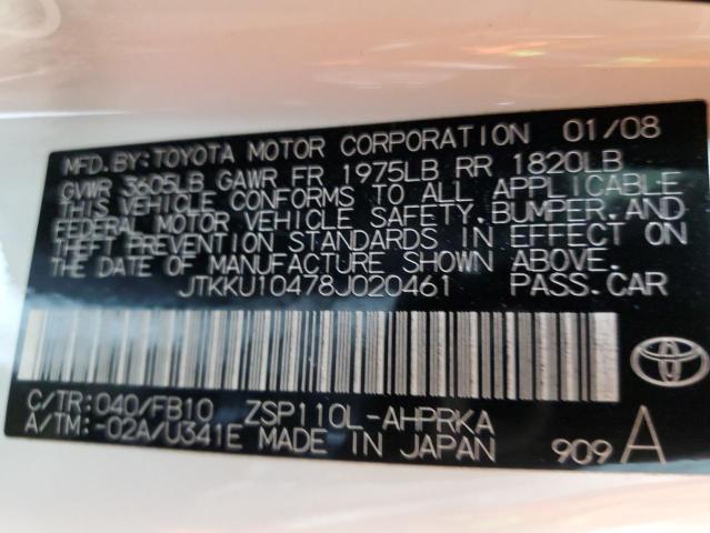 Photo 10 from auction – 2008 TOYOTA SCION XD with VIN JTKKU10478J020461