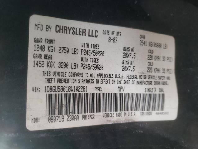 Photo 10 from auction – 2008 DODGE NITRO R/T with VIN 1D8GU58618W102281