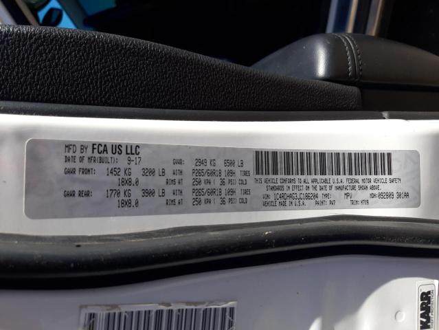 Photo 10 from auction – 2018 DODGE DURANGO SX with VIN 1C4RDHAG3JC186204