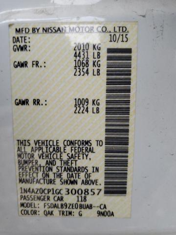 Photo 10 from auction – 2016 NISSAN LEAF S with VIN 1N4AZ0CP1GC300857