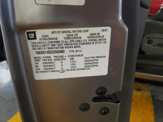 Photo 10 from auction – 2002 GMC ENVOY with VIN 1GKDS13S222503460