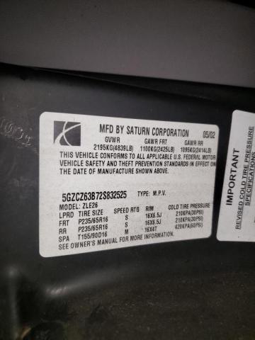 Photo 10 from auction – 2002 SATURN VUE with VIN 5GZCZ63B72S832525