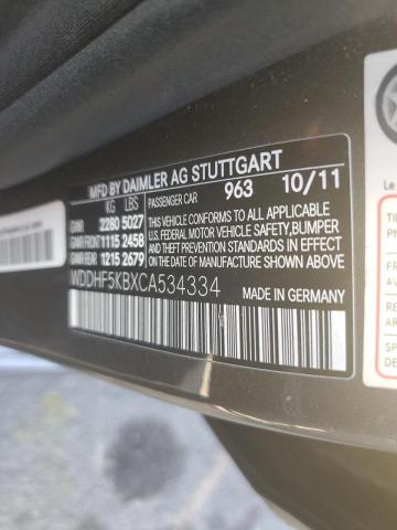 Photo 10 from auction – 2012 MERCEDES-BENZ E 350 with VIN WDDHF5KBXCA534334