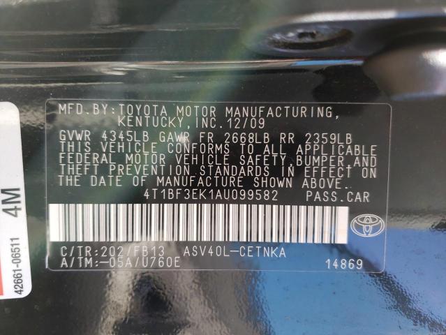 Photo 10 from auction – 2010 TOYOTA CAMRY BASE with VIN 4T1BF3EK1AU099582