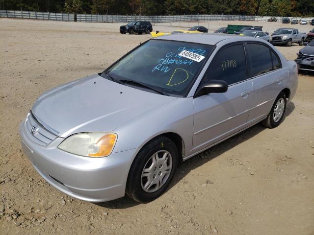 Photo 2 from auction – 2002 HONDA CIVIC LX with VIN 1HGES16522L072071