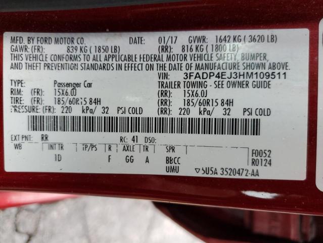 Photo 10 from auction – 2017 FORD FIESTA SE with VIN 3FADP4EJ3HM109511