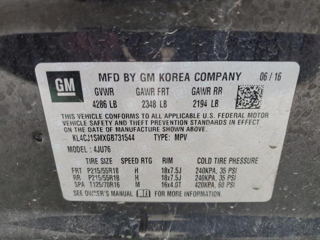 Zdjęcie 10 z aukcji – 2016 BUICK ENCORE SPO z VIN KL4CJ1SMXGB731544