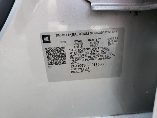 Photo 10 from auction – 2018 CHEVROLET IMPALA LT with VIN 2G1105S39J9175808