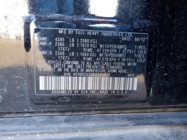 Photo 10 from auction – 2013 SUBARU OUTBACK 2. with VIN 4S4BRCKC4D3223679