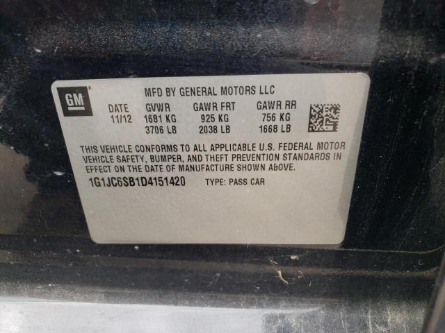 Photo 10 from auction – 2013 CHEVROLET SONIC LT with VIN 1G1JC6SB1D4151420