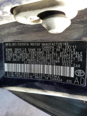 Photo 10 from auction – 2011 TOYOTA COROLLA BA with VIN 2T1BU4EE5BC678616