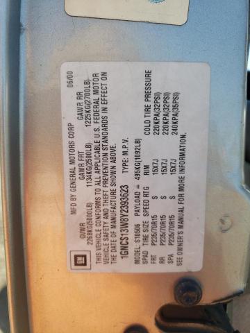 Photo 10 from auction – 2000 CHEVROLET BLAZER with VIN 1GNCS13W8Y2393623
