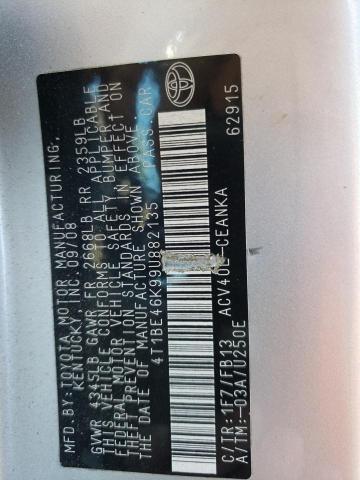 Photo 10 from auction – 2009 TOYOTA CAMRY BASE with VIN 4T1BE46K99U882135