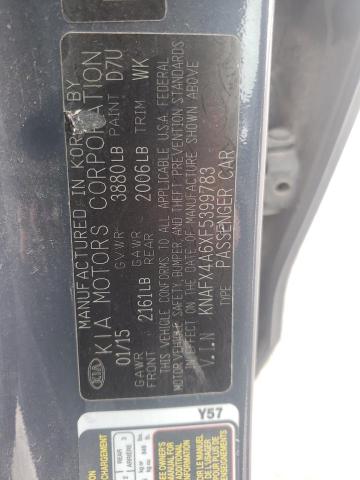 Photo 10 from auction – 2015 KIA FORTE LX with VIN KNAFX4A6XF5399783